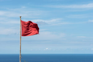 Danger Flag At A Shotgun Range